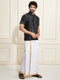 Men's Black Silk Blend Shirt And Mundu