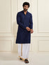 Men's Navy Blue Rayon Cotton Kurta