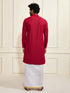 Men's Maroon Rayon Cotton Kurta