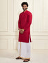 Men's Maroon Rayon Cotton Kurta