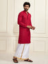 Men's Maroon Rayon Cotton Kurta