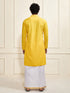 Men's Yellow Rayon Cotton Kurta