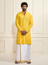 Men's Yellow Rayon Cotton Kurta
