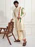 Men's Rose Gold Cotton Blend Kurta Dhoti And Dupatta Set