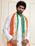 Men's White Cotton Kurta And Pyjama And Dupatta Set