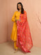 Women's Mustard Rayon Anarkali Kurta Set