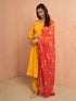 Women's Mustard Rayon Anarkali Kurta Set