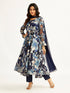 Women's Navy Blue Anarkali Set