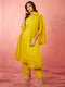 Women's Mustard Chanderi Anarkali Kurta Set
