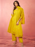 Women's Mustard Chanderi Anarkali Kurta Set