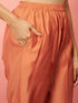 Women's Peach Silk Anarkali Kurta Set