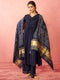 Women's Navy Blue Rayon Anarkali Kurta Set