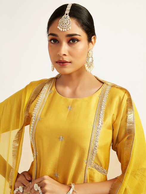 Women's Mustard Anarkali Set