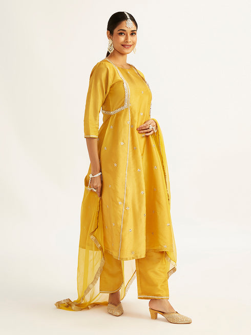 Women's Mustard Anarkali Set