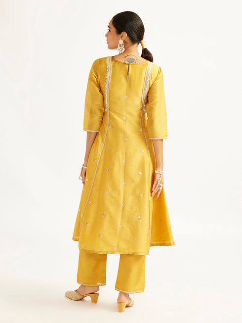 Women's Mustard Anarkali Set