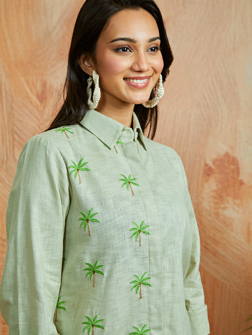 Women's Pista Green Co Ords Set