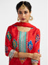Women's Red Dhoti Kurta Set