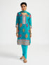 Women's Turquoise Dhoti Kurta Set