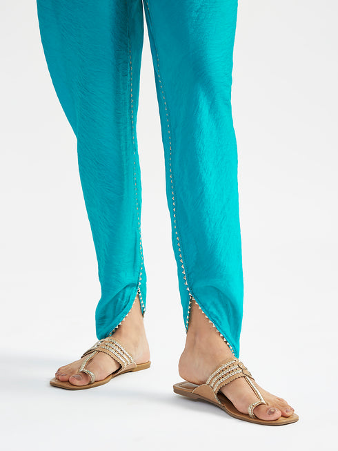 Women's Turquoise Dhoti Kurta Set