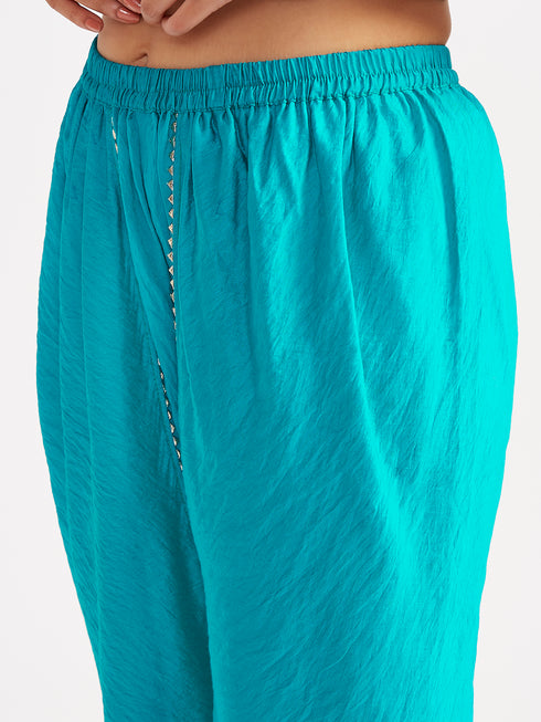 Women's Turquoise Dhoti Kurta Set