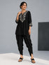 Women's Black Cotton-Blend Solid Dhoti