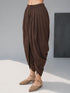 Women's Brown Cotton-Blend Solid Dhoti