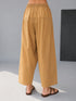 Women's Beige Cambric Cotton Solid Palazzo