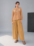 Women's Beige Cambric Cotton Solid Palazzo
