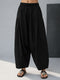 Women Black Cotton Cambric Wide Leg Palazzo Pants
