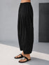 Women's Black Cambric Cotton Solid Palazzo