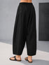 Women's Black Cambric Cotton Solid Palazzo