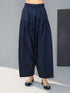 Navy Blue Cotton Cambric Wide Leg Palazzo Pants