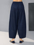 Women's Navy Blue Cambric Cotton Solid Palazzo