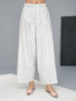Women White Cotton Solid Palazzo Salwar with Elastic Waist