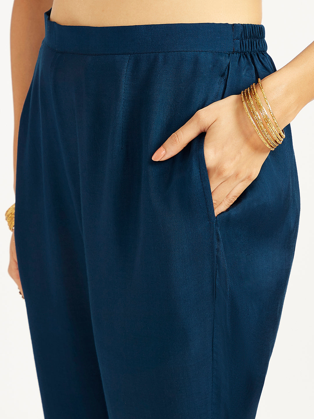 Women's Turquoise Jacket Top Pant Set