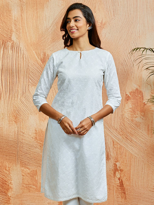 Women's White Only Kurta