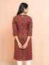 Women's Rust Printed Cambric Cotton Straight Kurta