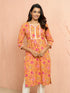 Women's Mustard Floral Printed Cambric Cotton Kurta