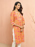 Women's Mustard Floral Printed Cambric Cotton Kurta