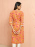 Women's Mustard Floral Printed Cambric Cotton Kurta