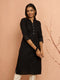 Women's Black Embroidered Cotton Kurta