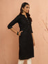 Women's Black Embroidered Cotton Kurta