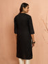 Women's Black Embroidered Cotton Kurta