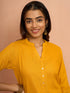 Women's Mustard Embroidered Cotton Kurta