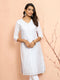 Women White Cotton Chikankari Kurta