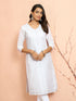 Women White Cotton Chikankari Kurta