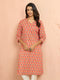 Women's Pink Floral Angrakha Kurta