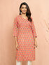 Women's Pink Floral Angrakha Kurta
