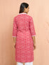 Women's Red Bandhani Print Cambric Kurta