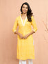 Women's Yellow Bandhani Print Cambric Kurta